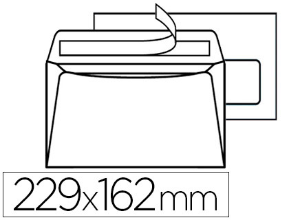 ENVELOPPE BLANCHE LA COURONNE C5 162X229MM 80G FENTRE 45X100MM COMPATIBLE NUMRIQUE BANDE ADHSIVE FOND BLEU 200 UNITS