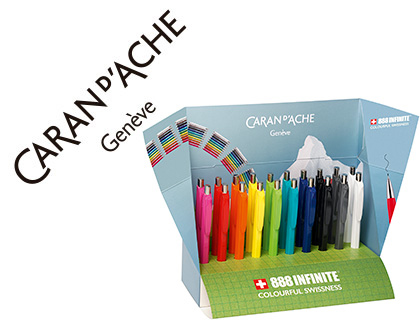 PRSENTOIR DE 20 PORTE-MINES CARAN D'ACHE 888 INFINITE 0,7MM COLORIS ASSORTIS 2 PAR COULEUR