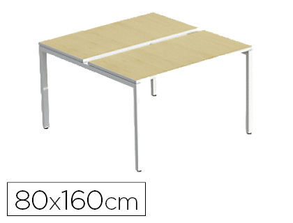 BENCH PAPERFLOW 2 PERSONNES PLATEAU 80X160CM PIEDS ACIER POXY BLANC PLATEAU HTRE