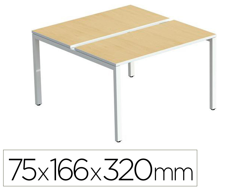 BENCH PAPERFLOW 4 PERSONNES PLATEAU 80X160CM PIEDS ACIER POXY BLANC PLATEAU HTRE