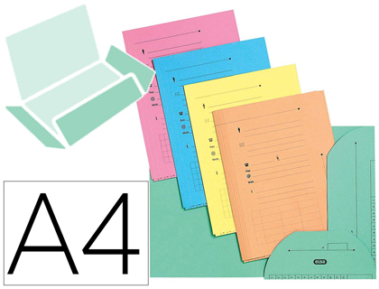 CHEMISE OXFORD TOP FILE+ CARTE LUSTREE A4 210X297MM 3  RABATS ELAS ETIQUETTE DOS     COLORIS ASSORTIS FRAIS LOT 5