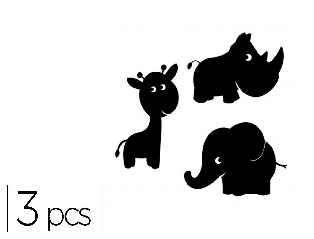 STICKERS ARDOISES SODERTEX LA SAVANE 135 MICRONS 3 PCS      COLORIS ET TAILLES ASSORTIS