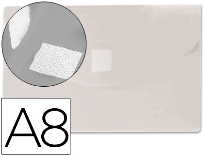 POCHETTE ENVELOPPE LIDERPAPEL POLYPROPYLNE 180 MICORNS A8 74X52MM 50F FERMETURE BOUTON RSISTANT TRANSPARENT