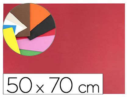 PLAQUE MOUSSE LIDERPAPEL 50X70CM 60G/M2 PAISSEUR 1.5MM UNICOLORE ROUGE